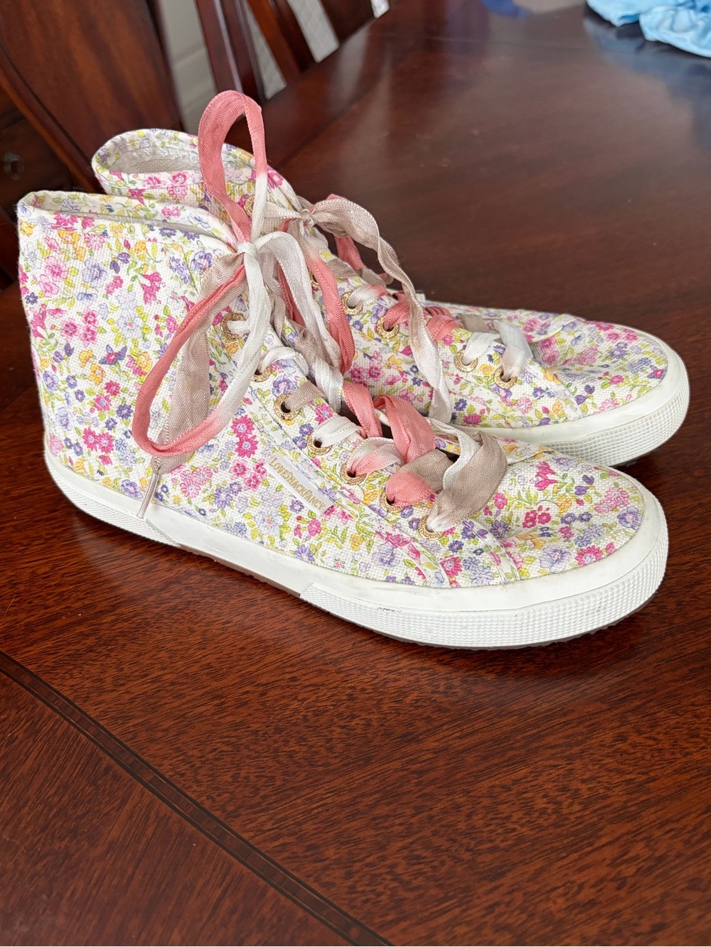 Love Shack Fancy Superga Floral High Top Sneakers size 8
